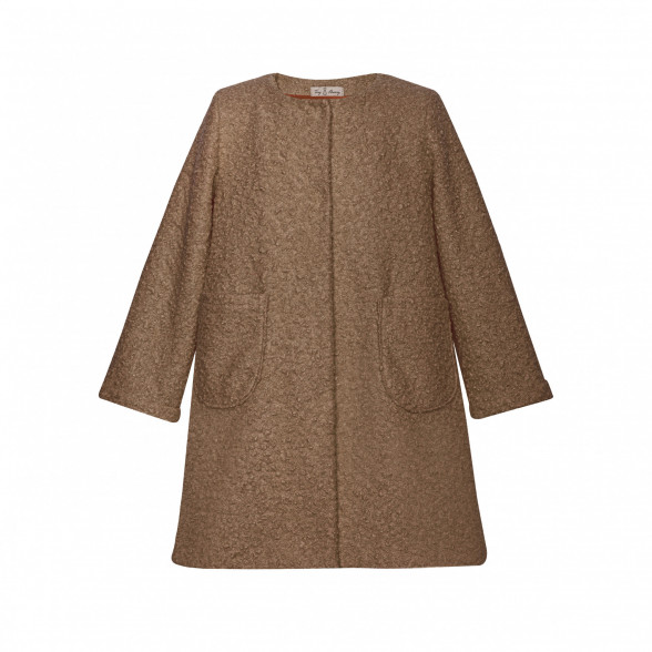 Pūkains mētelis - brūns