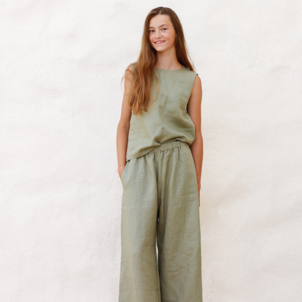 Sieviešu lina bikses - khaki