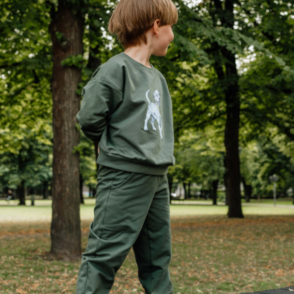 Siltinātas trikotāžas bikses - haki