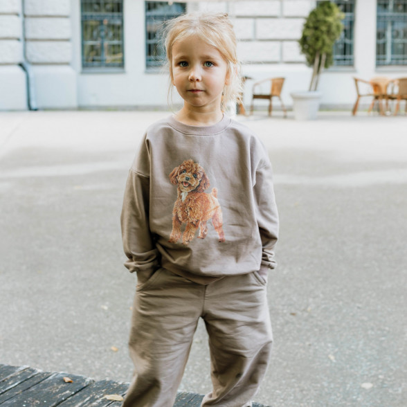 Unisex siltinātas trikotāžas bikses - brūnas